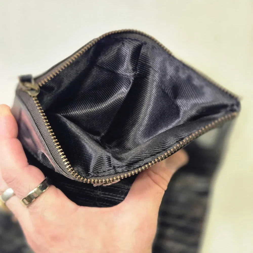 COCHOA Bifold Brown Distressed Zipper Pouch Travel RFID Blocking Leather Wallet